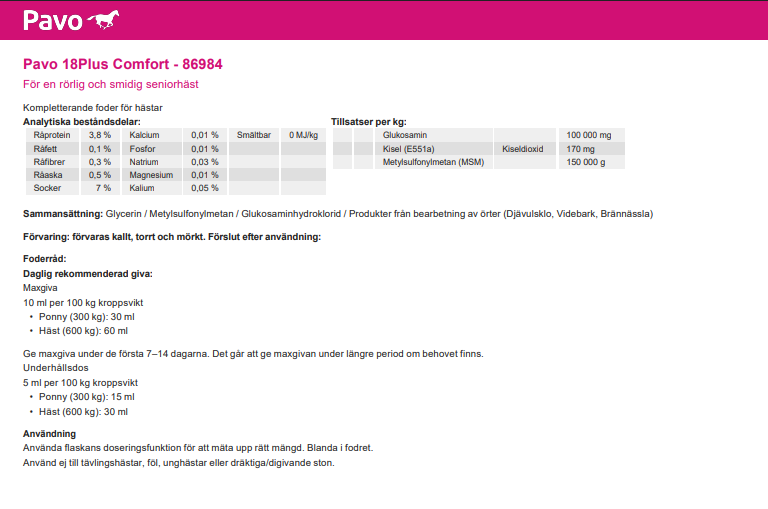 Pavo 18Plus Comfort 1 L